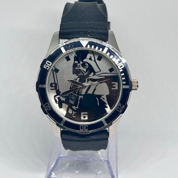 Accutime Other - Star Wars Silver-Tone Black Silicone Band Watch New Battery